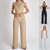 Elegant summer V-neck jumpsuit for women