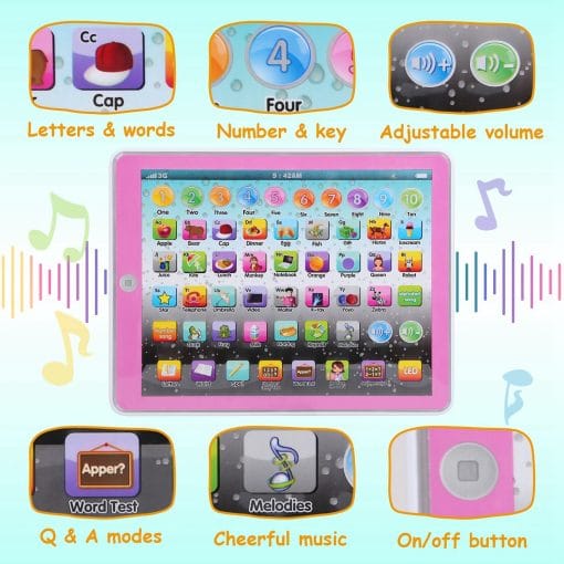 1Pc Kid Baby Toddler Tablet Toy Educational Learning Study Tablet Pad Gift For Aged 2 3 4 5 6 7 Girls Boys - Image 6