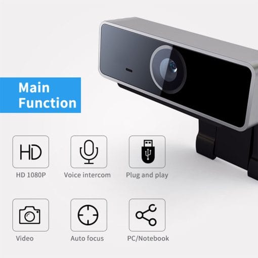 1Pc FHD 1080P Webcam USB PC Computer Webcam Auto Focus With Microphone 60-Degree Widescreen Desktop Laptop Webcam Live Streaming Webcam With Rotatable Clip For Live Broadcast Video Calling Conferencin - Image 6