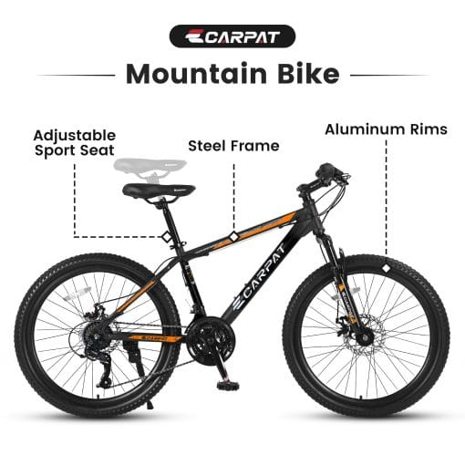 S26102 26 Inch Mountain Bike, Shimano 21 Speeds With Mechanical Disc Brakes, High-Carbon Steel Frame, Suspension Bikes Mountain Bicycle For Teenagers - Image 2