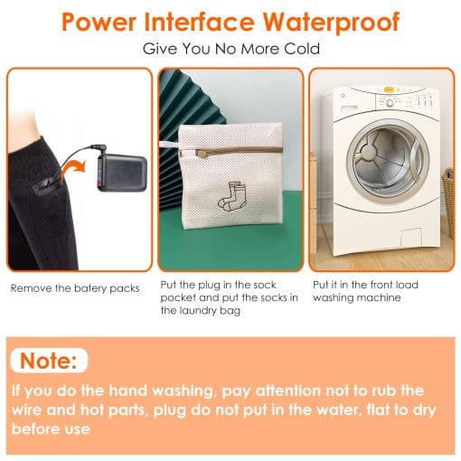 1Pair  Electric Heated Socks For Men Women Battery Powered Heated Socks Rechargeable Feet Warmer With 4 Temperature Levels Indoor Outdoor Machine Washable - Image 9
