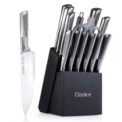 German steel knife set on kitchen counter