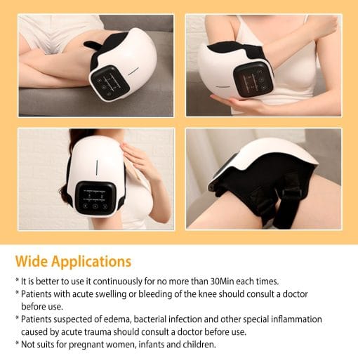 1Pc Electric Rechargeable Knee Massager Infrared Heat Pain Relief Therapy Knee Brace Wrap With Air Pressure Kneading Timer Temperature Adjustment - Image 4