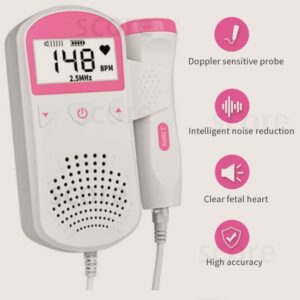 Fetal doppler device with digital BPM display