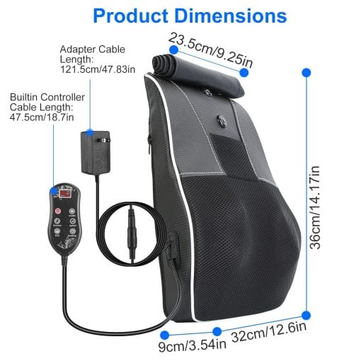 1Pc Back Massager With Heat 3D Kneading Massage Pillow Shiatsu Full Body Massager For Back Neck Waist Arm Abdomen Calf - Image 6