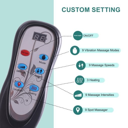 2025 New Model Massage Cushion, Neck And Back Kneading And Heating, 9 Levels Of Intensity,9 Modes, Home And Office Electric Massage Pad, Portable Multifunctional Massager, 10,20,30 Minutes Timer - Image 3