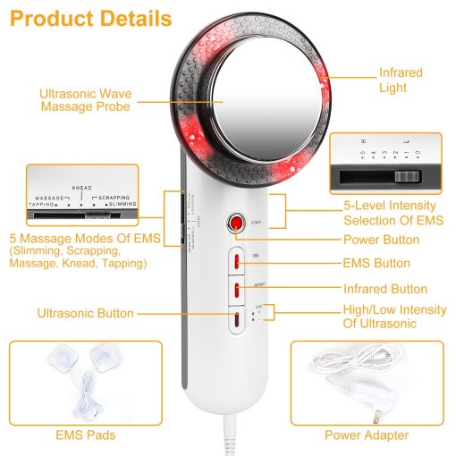 1Pc Ultrasonic Body Shaping Machine 3 In 1 Multifunctional EMS Infrared Massager Fat Remover For Belly Waist Leg Arm Skincare - Image 2