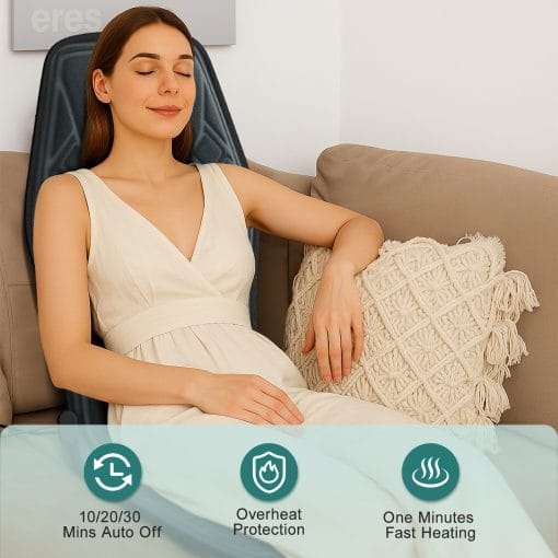 2025 New Model Massage Cushion, Neck And Back Kneading And Heating, 9 Levels Of Intensity,9 Modes, Home And Office Electric Massage Pad, Portable Multifunctional Massager, 10,20,30 Minutes Timer - Image 5