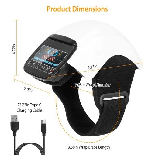1Pc Electric Rechargeable Knee Massager Infrared Heat Pain Relief Therapy Knee Brace Wrap With Air Pressure Kneading Timer Temperature Adjustment - Image 7