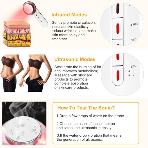 1Pc Ultrasonic Body Shaping Machine 3 In 1 Multifunctional EMS Infrared Massager Fat Remover For Belly Waist Leg Arm Skincare - Image 3