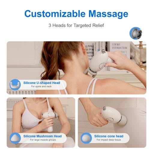 DRS-8120D Mini Massage Gun - Deep Tissue Percussion Massager With Heating Function, 5 Speed Levels, Portable Muscle Relaxation For Athletes & Recovery, USB Rechargeable - Image 2