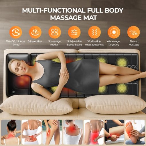Foldable Massage Mattress Controller With Smart Heating And Timer, Perfect For Full-body Relaxation At Home, Portable And Convenient For Home Use - Image 8