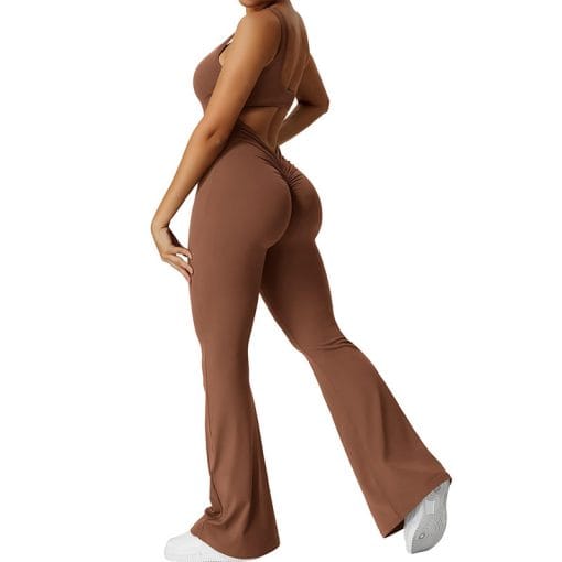 Slim Fit Hip Raise Jumpsuit Sexy Backless Exercise Yoga Clothes - Image 9