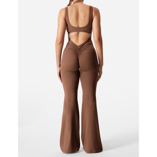 Slim Fit Hip Raise Jumpsuit Sexy Backless Exercise Yoga Clothes - Image 2