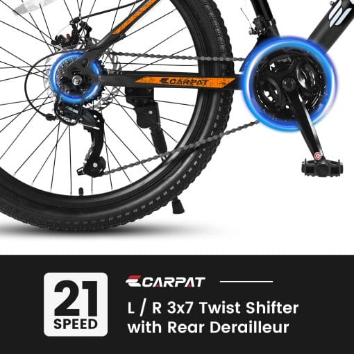 S26102 26 Inch Mountain Bike, Shimano 21 Speeds With Mechanical Disc Brakes, High-Carbon Steel Frame, Suspension Bikes Mountain Bicycle For Teenagers - Image 7