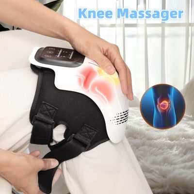 Electric knee massager device on knee