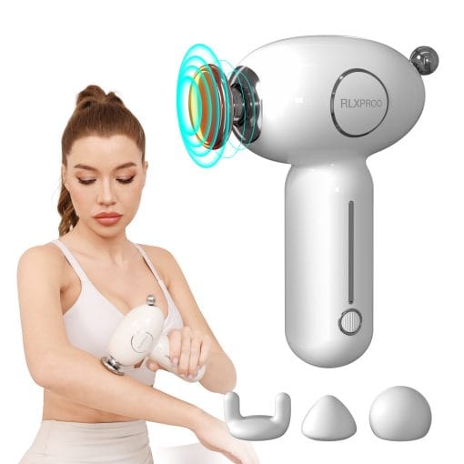 DRS-8120D Mini Massage Gun - Deep Tissue Percussion Massager With Heating Function, 5 Speed Levels, Portable Muscle Relaxation For Athletes & Recovery, USB Rechargeable - Image 4