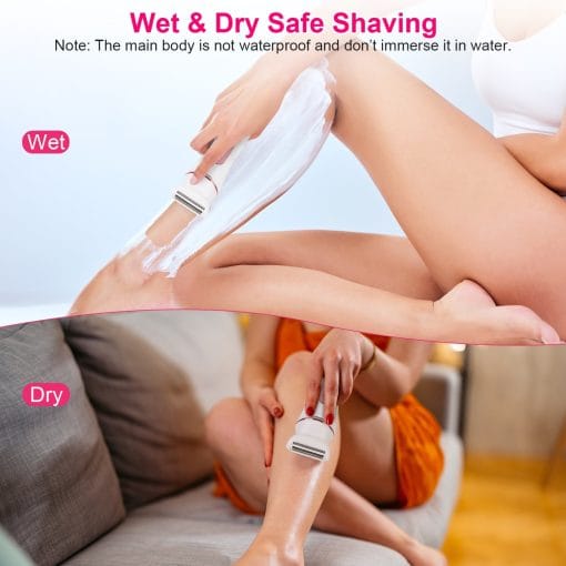 1Pc 5 In 1 Electric Body Epilator Rechargeable Women's Grooming Kit Epilator Shaver Facial Brush Callus Remover 5 Point Massager With LED Light LED Display Charging Base - Image 9