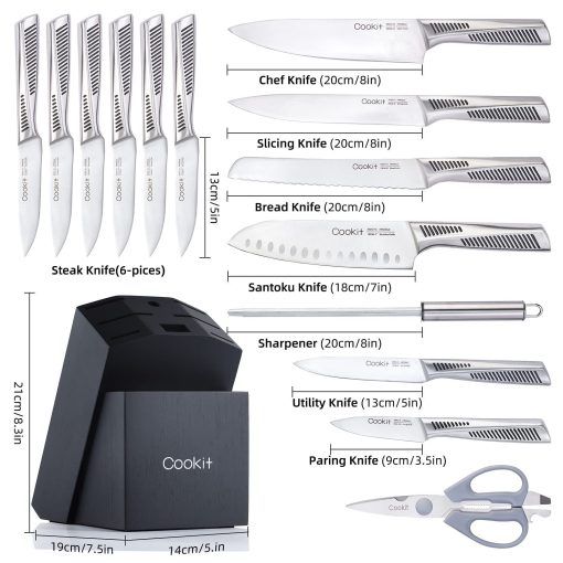 German Steel Knife Set – 15-Piece Chef Cutlery Block - Image 3