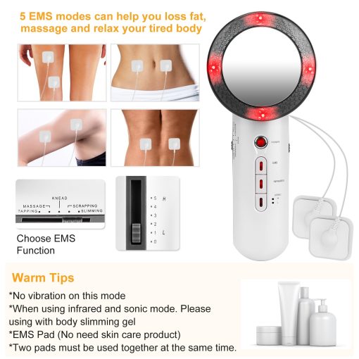 1Pc Ultrasonic Body Shaping Machine 3 In 1 Multifunctional EMS Infrared Massager Fat Remover For Belly Waist Leg Arm Skincare - Image 7