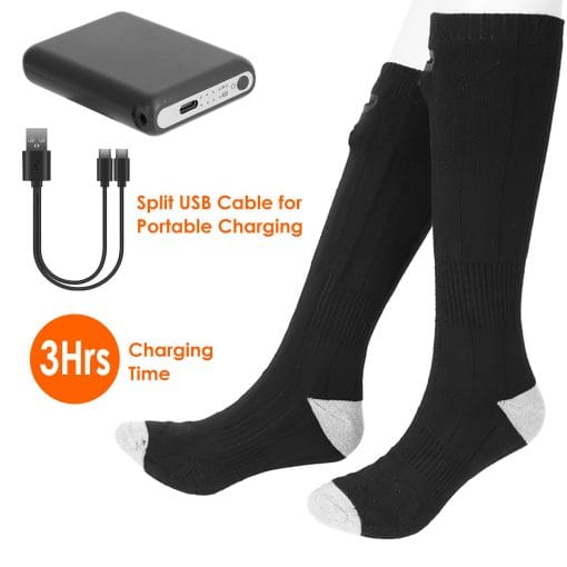 1Pair  Electric Heated Socks For Men Women Battery Powered Heated Socks Rechargeable Feet Warmer With 4 Temperature Levels Indoor Outdoor Machine Washable - Image 7
