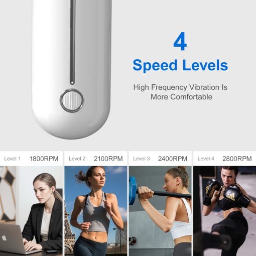 DRS-8120D Mini Massage Gun - Deep Tissue Percussion Massager With Heating Function, 5 Speed Levels, Portable Muscle Relaxation For Athletes & Recovery, USB Rechargeable - Image 9