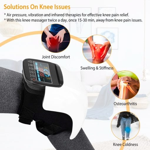 1Pc Electric Rechargeable Knee Massager Infrared Heat Pain Relief Therapy Knee Brace Wrap With Air Pressure Kneading Timer Temperature Adjustment - Image 6