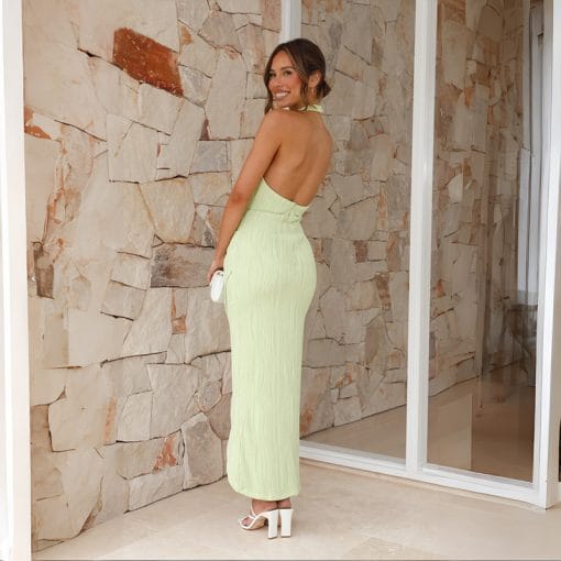 Ins Halter Split Long Dress Summer Slim Fit Backless Dresses Solid High-end Women's Clothing - Image 6