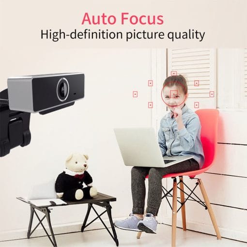 1Pc FHD 1080P Webcam USB PC Computer Webcam Auto Focus With Microphone 60-Degree Widescreen Desktop Laptop Webcam Live Streaming Webcam With Rotatable Clip For Live Broadcast Video Calling Conferencin - Image 10
