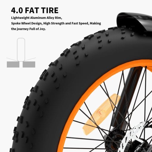 36V 500W Foldable Fat Tire E-Bike 20x4.0 Inch Commuter Bike ,13AH Lithium Battery, FR Disc Brake & 866 LCD Display - Image 2