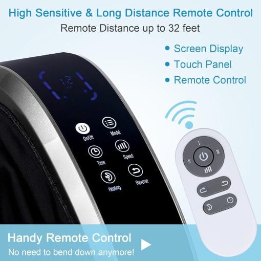 Professional Foot Massager With Heat & Kneading - 4 Auto Modes, Adjustable Speed, Calf & Sole Relaxation, Shiatsu Reflexology For Home,Office Use - Image 4