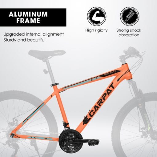 A26322 26-inch Mountain Bike  Aluminum Frame Shock Absorbing Front Fork Bike 21-speed Disc Brake Mountain Bike - Image 8