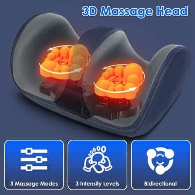 Foot massager with heat 3D massage heads