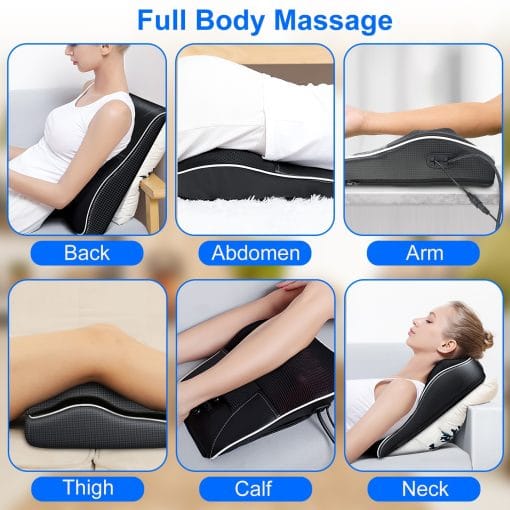 1Pc Back Massager With Heat 3D Kneading Massage Pillow Shiatsu Full Body Massager For Back Neck Waist Arm Abdomen Calf - Image 3