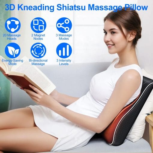 1Pc Back Massager With Heat 3D Kneading Massage Pillow Shiatsu Full Body Massager For Back Neck Waist Arm Abdomen Calf - Image 8