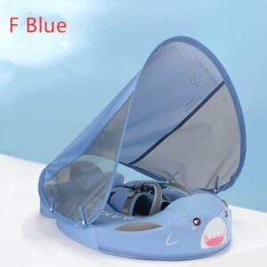 Infant pool float with canopy in blue
