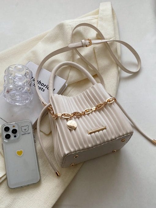 Handbag Pleated Bag Women  Fashion Chain Niche Bucket Bag Personality Shoulder Messenger Bag - Image 10