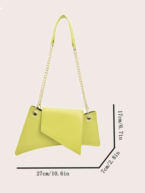 Neon Green Chain Novelty Bag Niche Stone Pattern Flap Underarm Bag PU Leather Textured Bag Purse Fashion Versatile Bag Novelty Gifts , Perfect Best Funny Novelty & Gag Gifts - Image 7