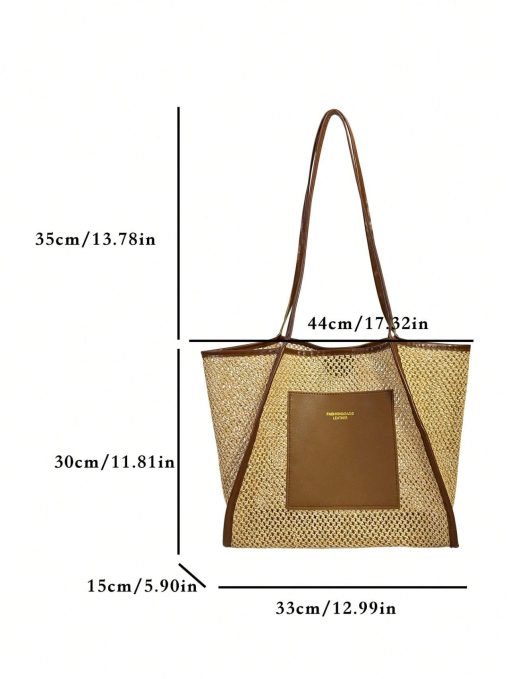 Braided Large-capacity Fashionable Korean Handbag New Versatile Ins Casual And Stylish Shoulder Tote Bag - Image 5
