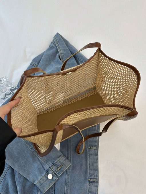 Braided Large-capacity Fashionable Korean Handbag New Versatile Ins Casual And Stylish Shoulder Tote Bag - Image 2