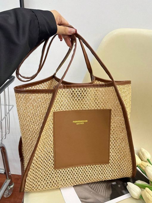 Braided Large-capacity Fashionable Korean Handbag New Versatile Ins Casual And Stylish Shoulder Tote Bag - Image 4