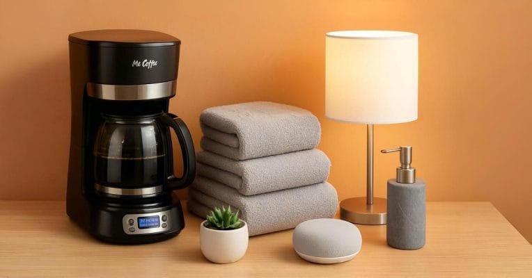 A modern living room showcasing stylish and practical home essentials that improve daily comfort and convenience.