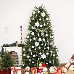 Alternative view of 106PCS Christmas Ornaments Set – White Christmas Ornaments, Shatterproof Plastic Christmas Tree Ornaments
