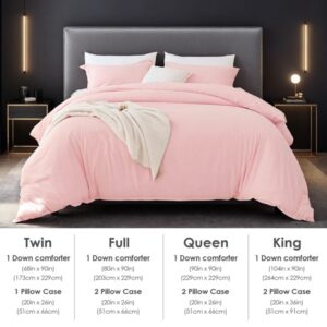 Alternative view of Pink Extra Large Duvet Cover Set Crafted From Premium Colorfast Fabric That's Breathable, Fade-resistant And Luxuriously Soft. Features Modern Luxury Hotel Design Suitable For All Seasons. Perfect For