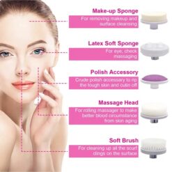Alternative view of Facial Cleansing Brush Waterproof Face Spin Cleaning Brush With 5 Brush Heads