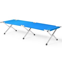 Portable Folding Camping Cot With Carrying Bag Army Blue