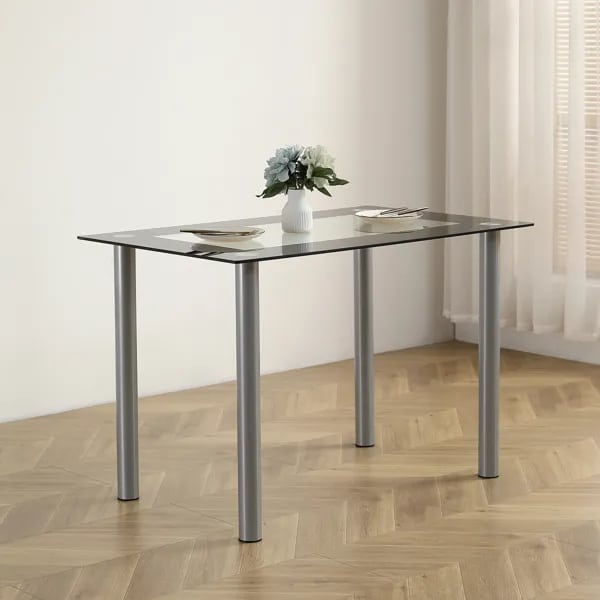 Dining Table – Stunning Modern Glass 4-Seater Dining Table Set - Image 4