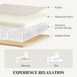 Alternative view of Recliner Chair, Wide Swivel Rocker Chair, Overstuffed Single Sofa with Pocket Spring, Footrest, Quick Assembly, Cream