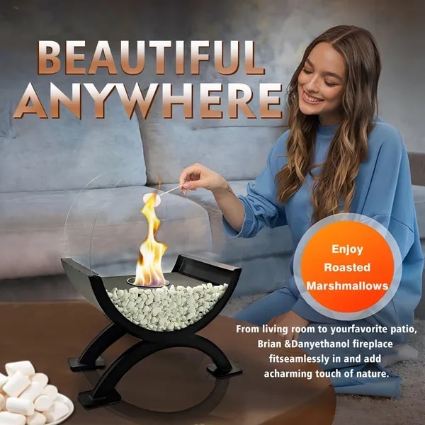 Tabletop Fireplace – Indoor Tabletop Fire Pit Bio Ethanol Fireplace - Image 5