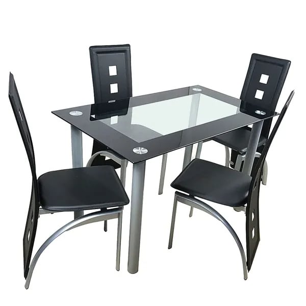 Dining Table – Stunning Modern Glass 4-Seater Dining Table Set - Image 3
